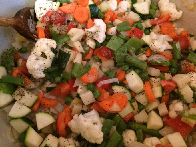 Veggies cut up and ready to go...