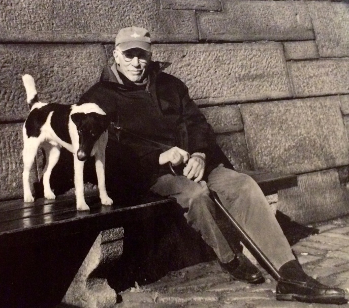 Roger Angell and his dog Andy, January 2014.  Photo courtesy of The New Yorker.